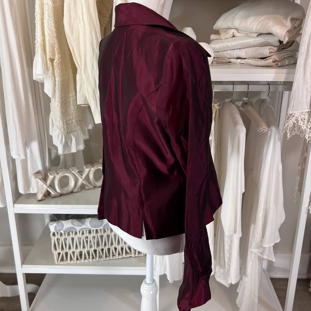 JS Collections Women's Dress Jacket, size 12. Burgundy Special Occasion - Picture 3 of 12